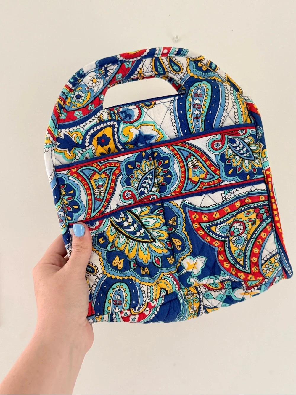 Vera Bradley Quilted Paisley Tote - Blue, Red & Yellow